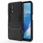 For OnePlus Nord N200 5G PC + TPU Shockproof Protective Case with Holder(Black) - 1