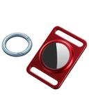 Magnetic Metal Protective Cover Case with Switchable Keychain Ring For AirTag(Red) - 1