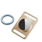 Magnetic Metal Protective Cover Case with Switchable Keychain Ring For AirTag(Gold) - 1