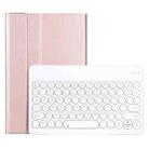 For Lenovo Pad Plus 11 inch TB-J607F / Tab P11 11 inch TB-J606F / Pad 11 inch YAM12 Lambskin Texture Detachable Round Keycap Bluetooth Keyboard Leather Tablet Case with Holder(Rose Gold) - 1