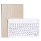 For Lenovo Pad Plus 11 inch TB-J607F / Tab P11 11 inch TB-J606F / Pad 11 inch YAM12 Backlight Style Lambskin Texture Detachable Round Keycap Bluetooth Keyboard Leather Tablet Case with Holder(Gold) - 1