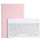 For Lenovo Pad Plus 11 inch TB-J607F / Tab P11 11 inch TB-J606F / Pad 11 inch YAM12 Backlight Style Lambskin Texture Detachable Round Keycap Bluetooth Keyboard Leather Tablet Case with Holder(Pink) - 1