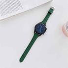 20mm Small Waist Lychee Texture Leather Watch Band(Green) - 1