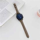 22mm Small Waist Lychee Texture Leather Watch Band(Coffee) - 1
