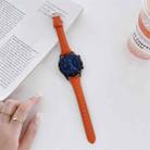 22mm Small Waist Lychee Texture Leather Watch Band(Orange) - 1