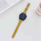 22mm Small Waist Lychee Texture Leather Watch Band(Yellow) - 1