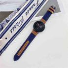 22mm Denim Leather Watch Band(Dark Blue) - 1