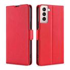 For Samsung Galaxy S21+ Ultra-thin Voltage Side Buckle PU + TPU Horizontal Flip Leather Case with Holder & Card Slot(Red) - 2