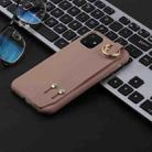 For iPhone 11 Pro Shockproof Solid Color TPU Case with Wristband(Khaki) - 1