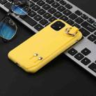 For iPhone 11 Pro Shockproof Solid Color TPU Case with Wristband(Yellow) - 1