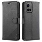 For vivo S10 / S10 Pro AZNS Sheepskin Texture Horizontal Flip Leather Case with Holder & Card Slots & Wallet(Black) - 1