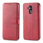 For Huawei Mate 20 Lite / Maimang 7 AZNS Calf Texture Magnetic Horizontal Flip PU Leather Case with Holder & Card Slots & Photo Frame(Red) - 1