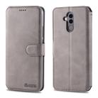 For Huawei Mate 20 Lite / Maimang 7 AZNS Calf Texture Magnetic Horizontal Flip PU Leather Case with Holder & Card Slots & Photo Frame(Gray) - 1