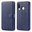 For Huawei P30 Lite / nova 4e AZNS Calf Texture Magnetic Horizontal Flip PU Leather Case with Holder & Card Slots & Photo Frame(Blue) - 1