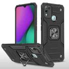 For Infinix Hot 10 Play Magnetic Armor Shockproof TPU + PC Case with Metal Ring Holder(Black) - 1