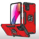 For Motorola Moto G Stylus 2021 Magnetic Armor Shockproof TPU + PC Case with Metal Ring Holder(Red) - 1