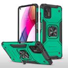 For Motorola Moto G Stylus 2021 Magnetic Armor Shockproof TPU + PC Case with Metal Ring Holder(Dark Green) - 1