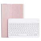 For Lenovo Pad Pro 11.5 inch 2021 TB-J716F / Tab P11 Pro 11.5 inch TB-J706F YAM13 Backlight Style Lambskin Texture Detachable Round Keycap Bluetooth Keyboard Leather Tablet Case with Holder(Rose Gold) - 1