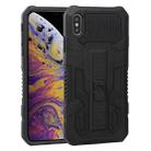 For iPhone X / XS Vanguard Warrior All Inclusive Double-color Shockproof TPU + PC Protective Case with Holder(Black) - 1