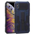 For iPhone X / XS Vanguard Warrior All Inclusive Double-color Shockproof TPU + PC Protective Case with Holder(Blue) - 1