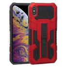 For iPhone X / XS Vanguard Warrior All Inclusive Double-color Shockproof TPU + PC Protective Case with Holder(Red) - 1