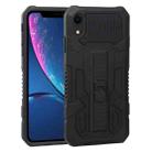 For iPhone XR Vanguard Warrior All Inclusive Double-color Shockproof TPU + PC Protective Case with Holder(Black) - 1