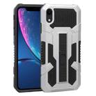 For iPhone XR Vanguard Warrior All Inclusive Double-color Shockproof TPU + PC Protective Case with Holder(Silver White) - 1