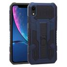 For iPhone XR Vanguard Warrior All Inclusive Double-color Shockproof TPU + PC Protective Case with Holder(Blue) - 1