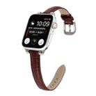 Bamboo Joint with Beads Leather Watch Band Watch Band For Apple Watch Series 9&8&7 41mm / SE 3&SE 2&6&SE&5&4 40mm / 3&2&1 38mm(Brown) - 1