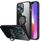 For iPhone 13 Pro Max Shockproof Matte Transparent TPU Protective Case with Ring Holder (Black) - 1