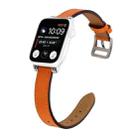 Single Circle 14mm with Beads Style Leather Watch Band Watch Band For Apple Watch Series 9&8&7 41mm / SE 3&SE 2&6&SE&5&4 40mm / 3&2&1 38mm(Orange) - 1