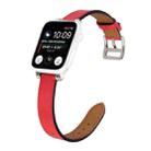 Single Circle 14mm with Beads Style Leather Watch Band Watch Band For Apple Watch Series 9&8&7 41mm / SE 3&SE 2&6&SE&5&4 40mm / 3&2&1 38mm(Red) - 1