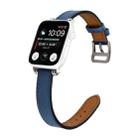 Single Circle 14mm with Beads Style Leather Watch Band Watch Band For Apple Watch Series 9&8&7 41mm / SE 3&SE 2&6&SE&5&4 40mm / 3&2&1 38mm(Blue) - 1
