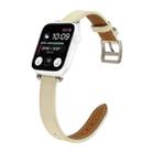 Single Circle 14mm with Beads Style Leather Watch Band Watch Band For Apple Watch Ultra 49mm&Watch Ultra 2 49mm / Series 9&8&7 45mm / SE 3&SE 2&6&SE&5&4 44mm / 3&2&1 42mm(White) - 1