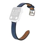 Single Circle 14mm Screw Style Leather Watch Band Watch Band For Apple Watch Series 9&8&7 41mm / SE 3&SE 2&6&SE&5&4 40mm / 3&2&1 38mm(Blue) - 1