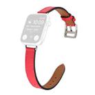Single Circle 14mm Screw Style Leather Watch Band Watch Band For Apple Watch Series 9&8&7 41mm / SE 3&SE 2&6&SE&5&4 40mm / 3&2&1 38mm(Red) - 1