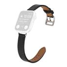 Single Circle 14mm Screw Style Leather Watch Band Watch Band For Apple Watch Series 9&8&7 41mm / SE 3&SE 2&6&SE&5&4 40mm / 3&2&1 38mm(Black) - 1