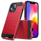 For iPhone 13 mini Brushed Texture Shockproof Protective Case (Red) - 1