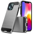 For iPhone 13 Pro Brushed Texture Shockproof Protective Case (Silver) - 1