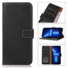 For iPhone 13 Pro Max Litchi Texture PU + TPU Horizontal Flip Leather Case with Holder & Card Slots & Wallet (Black) - 1