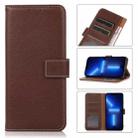 For iPhone 13 Pro Max Litchi Texture PU + TPU Horizontal Flip Leather Case with Holder & Card Slots & Wallet (Brown) - 1
