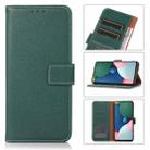 For iPhone 13 Litchi Texture PU + TPU Horizontal Flip Leather Case with Holder & Card Slots & Wallet(Dark Green) - 1