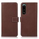 For Sony Xperia 5 III Litchi Texture PU + TPU Horizontal Flip Leather Case with Holder & Card Slots & Wallet(Brown) - 1
