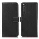 For Sony Xperia 1 III Litchi Texture PU + TPU Horizontal Flip Leather Case with Holder & Card Slots & Wallet(Black) - 1