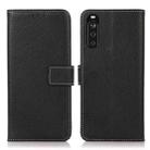 For Sony Xperia 10 III Litchi Texture PU + TPU Horizontal Flip Leather Case with Holder & Card Slots & Wallet(Black) - 1