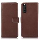 For Sony Xperia 10 III Litchi Texture PU + TPU Horizontal Flip Leather Case with Holder & Card Slots & Wallet(Brown) - 1