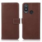 For Alcatel 1L 2021 Litchi Texture PU + TPU Horizontal Flip Leather Case with Holder & Card Slots & Wallet(Brown) - 1