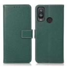 For Alcatel 1L 2021 Litchi Texture PU + TPU Horizontal Flip Leather Case with Holder & Card Slots & Wallet(Dark Green) - 1