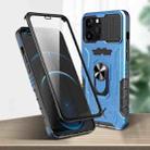 All-inclusive PC TPU Tempered Glass Film Integral Shockproof Case For iPhone 12 / 12 Pro(Blue) - 1