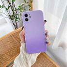 For iPhone 11 Straight Edge Gradient Hand-feel Paint Shockproof TPU Case (Purple) - 1